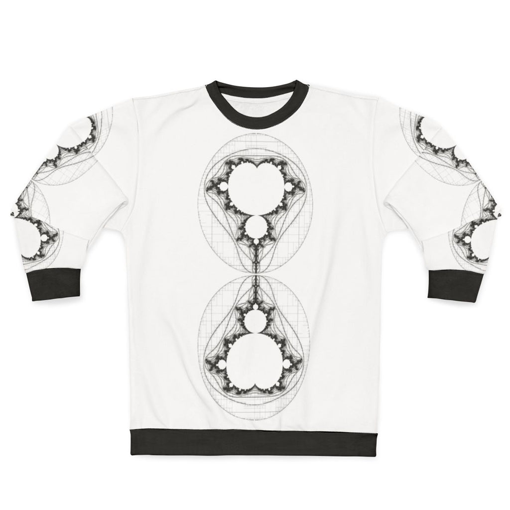 Black linear Mandelbrot fractal sweatshirt