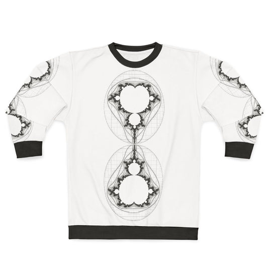 Black linear Mandelbrot fractal sweatshirt