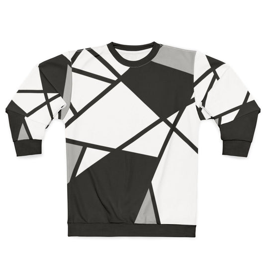 Black sweatshirt with modern geometric and abstract pattern design