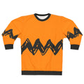 Black ornament sweatshirt with Snoopy and Charlie Brown characters