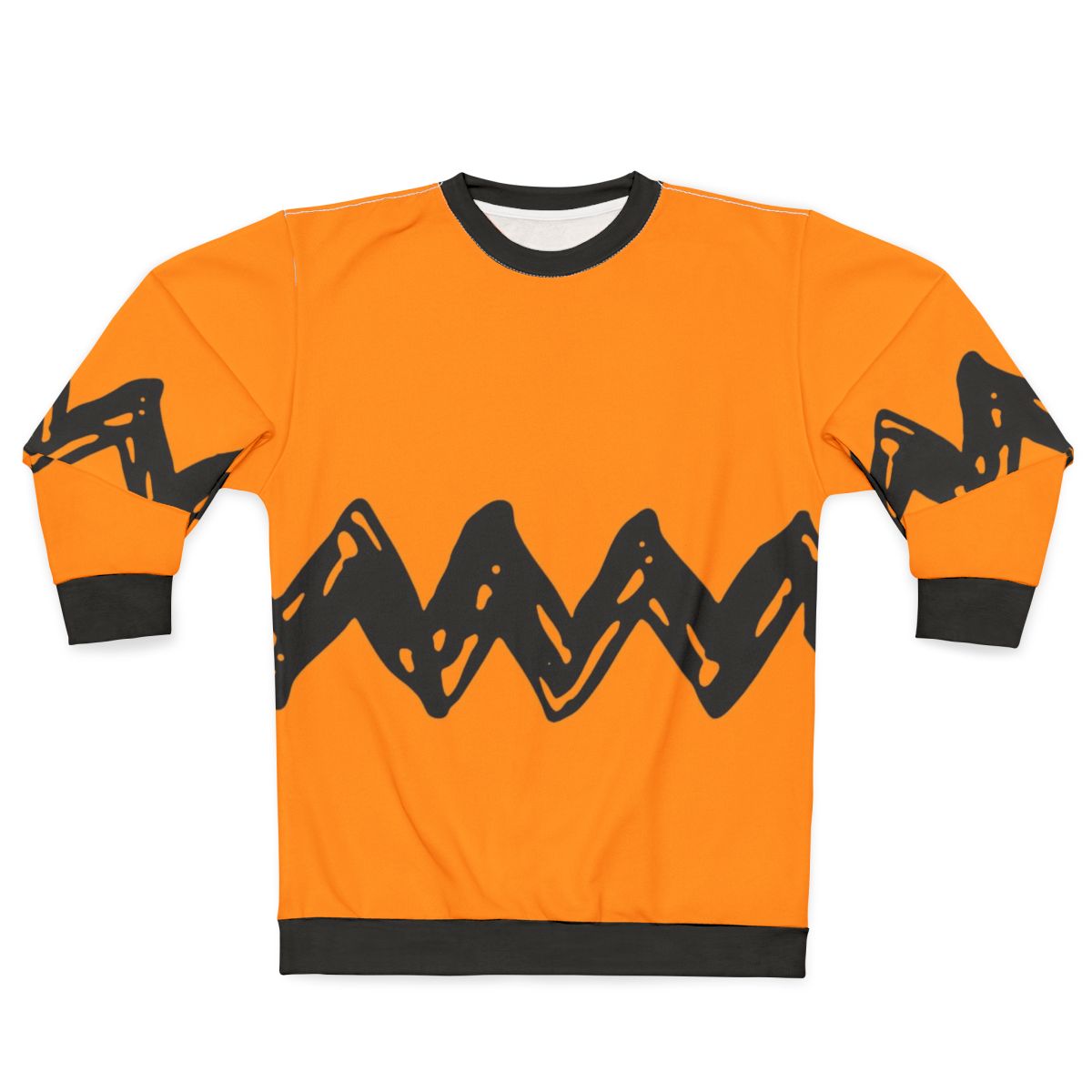 Black ornament sweatshirt with Snoopy and Charlie Brown characters