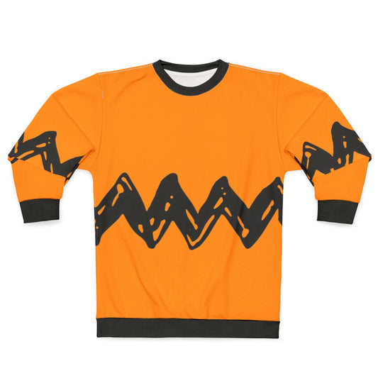 Black ornament sweatshirt with Snoopy and Charlie Brown characters