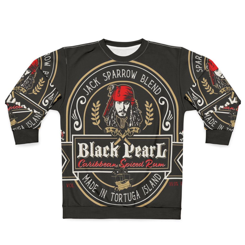 Black rum sweatshirt with pirate graphics