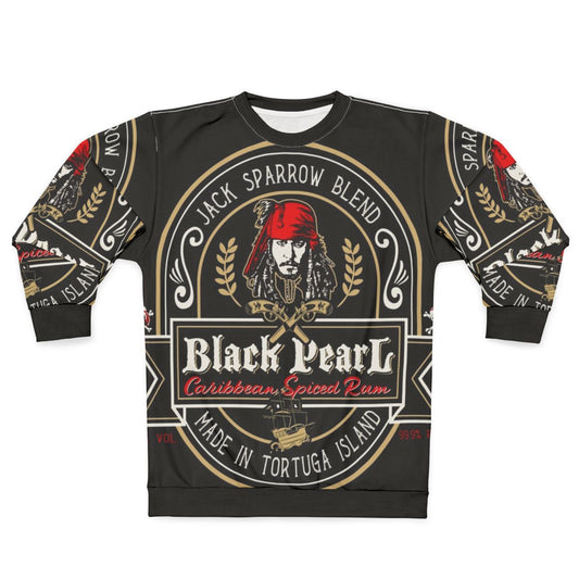 Black rum sweatshirt with pirate graphics