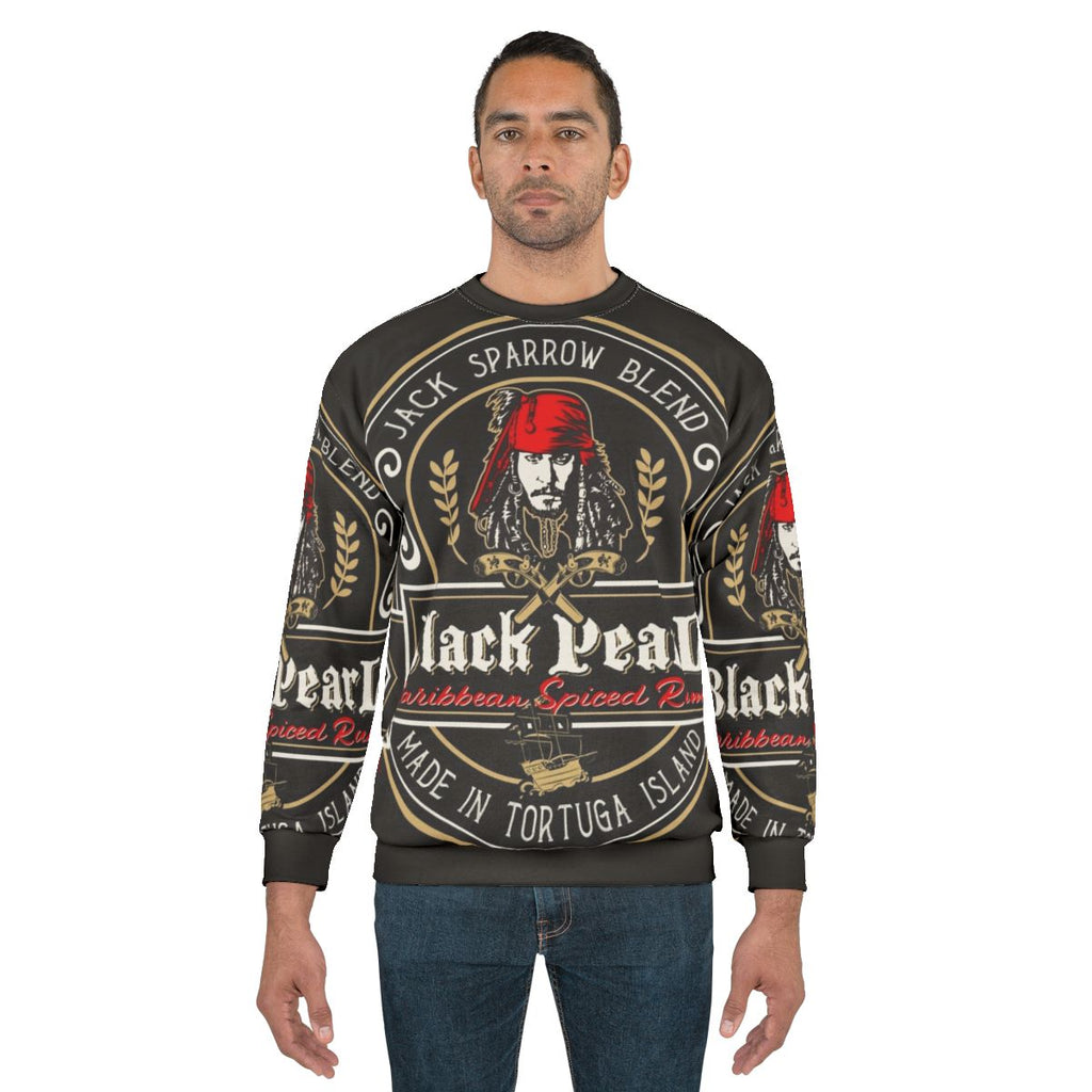 Black rum sweatshirt with pirate graphics