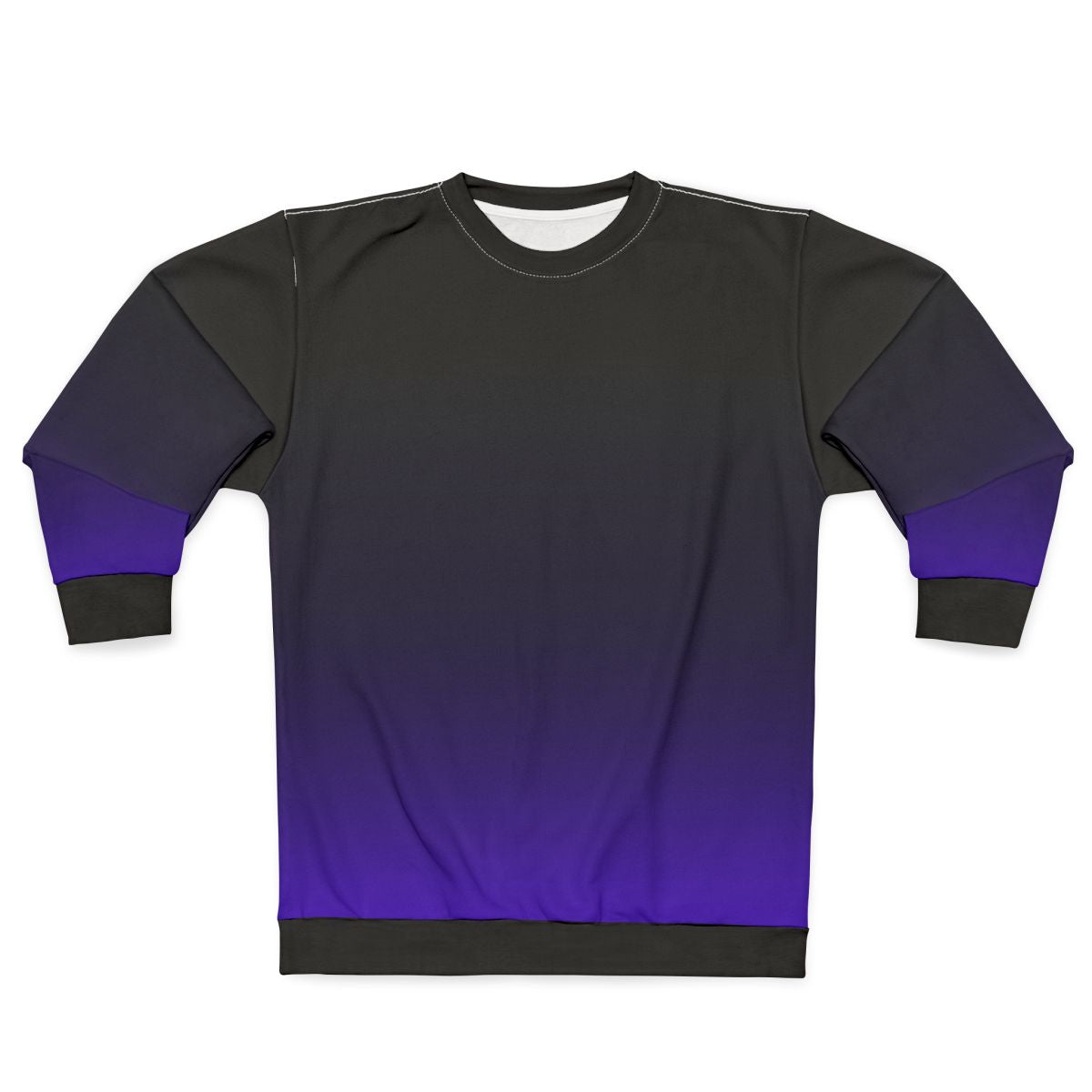 Black and purple gradient sweatshirt with a minimalist celestial design