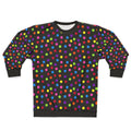 Black rainbow multi color confetti polka dot sweatshirt