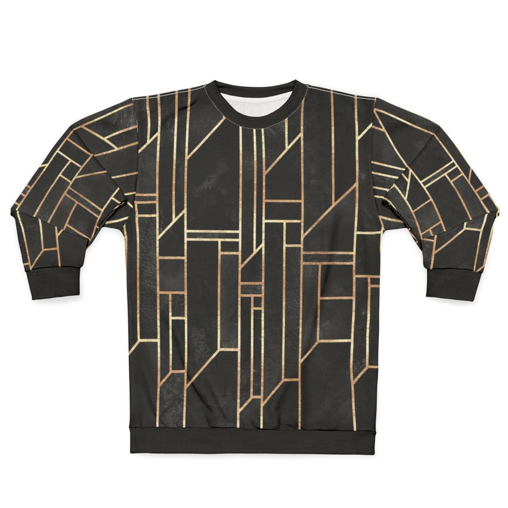 Black and gold geometric graphic design sweatshirt