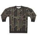 Black and gold geometric graphic design sweatshirt