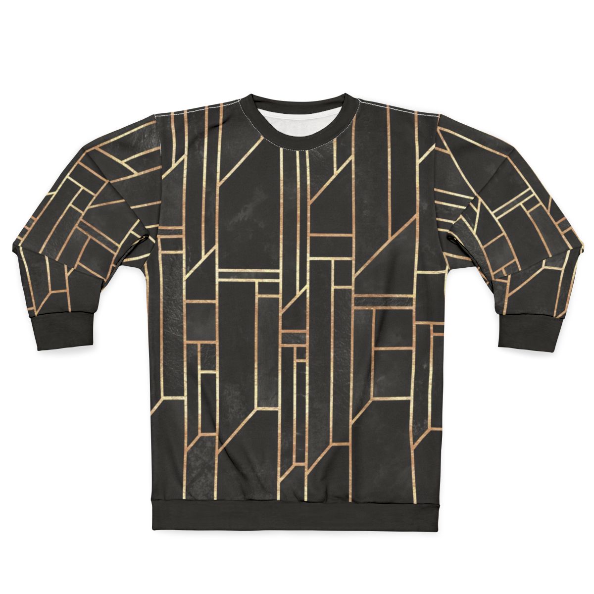 Black and gold geometric graphic design sweatshirt