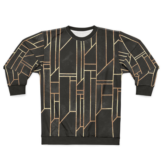 Black and gold geometric graphic design sweatshirt