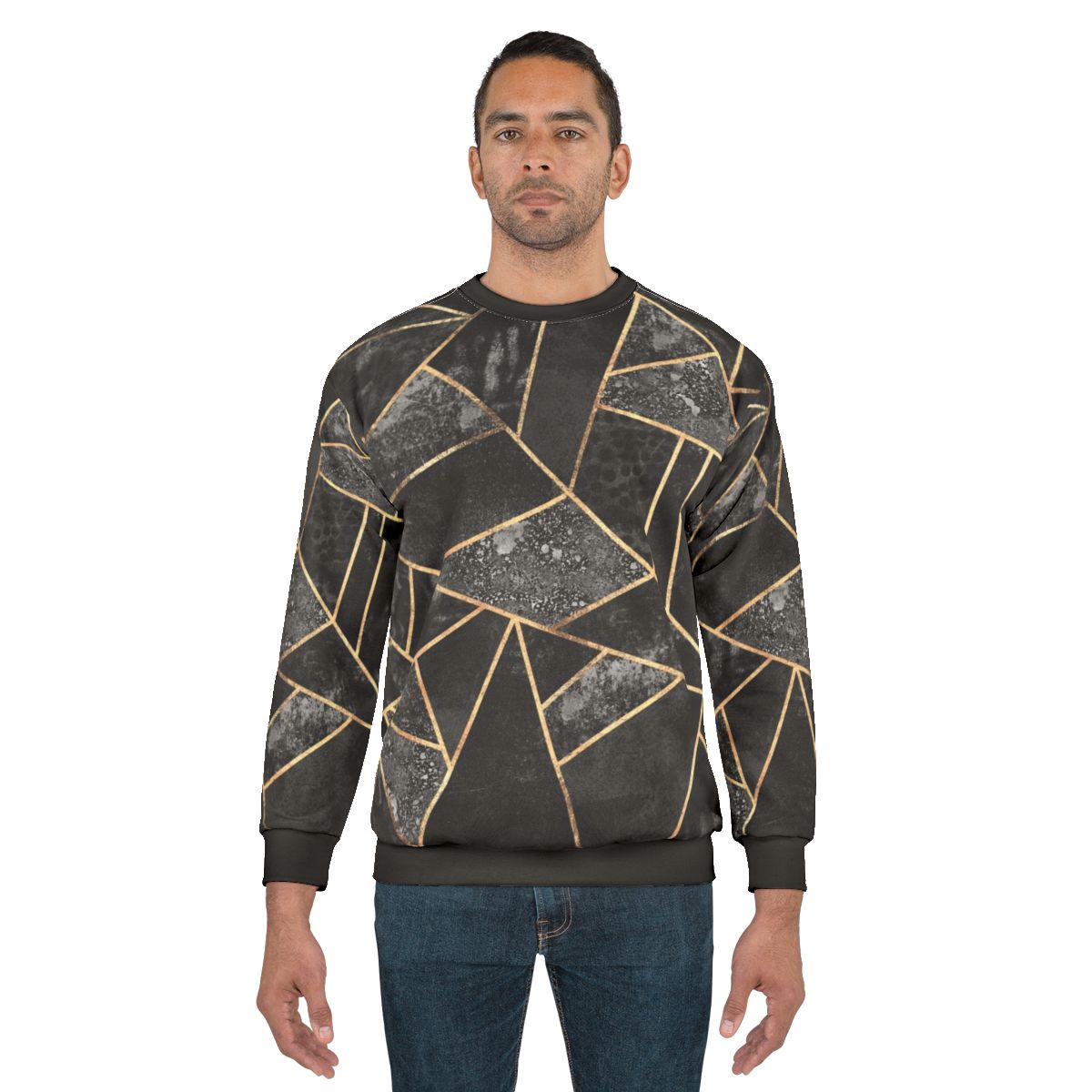 Black geometric abstract sweatshirt