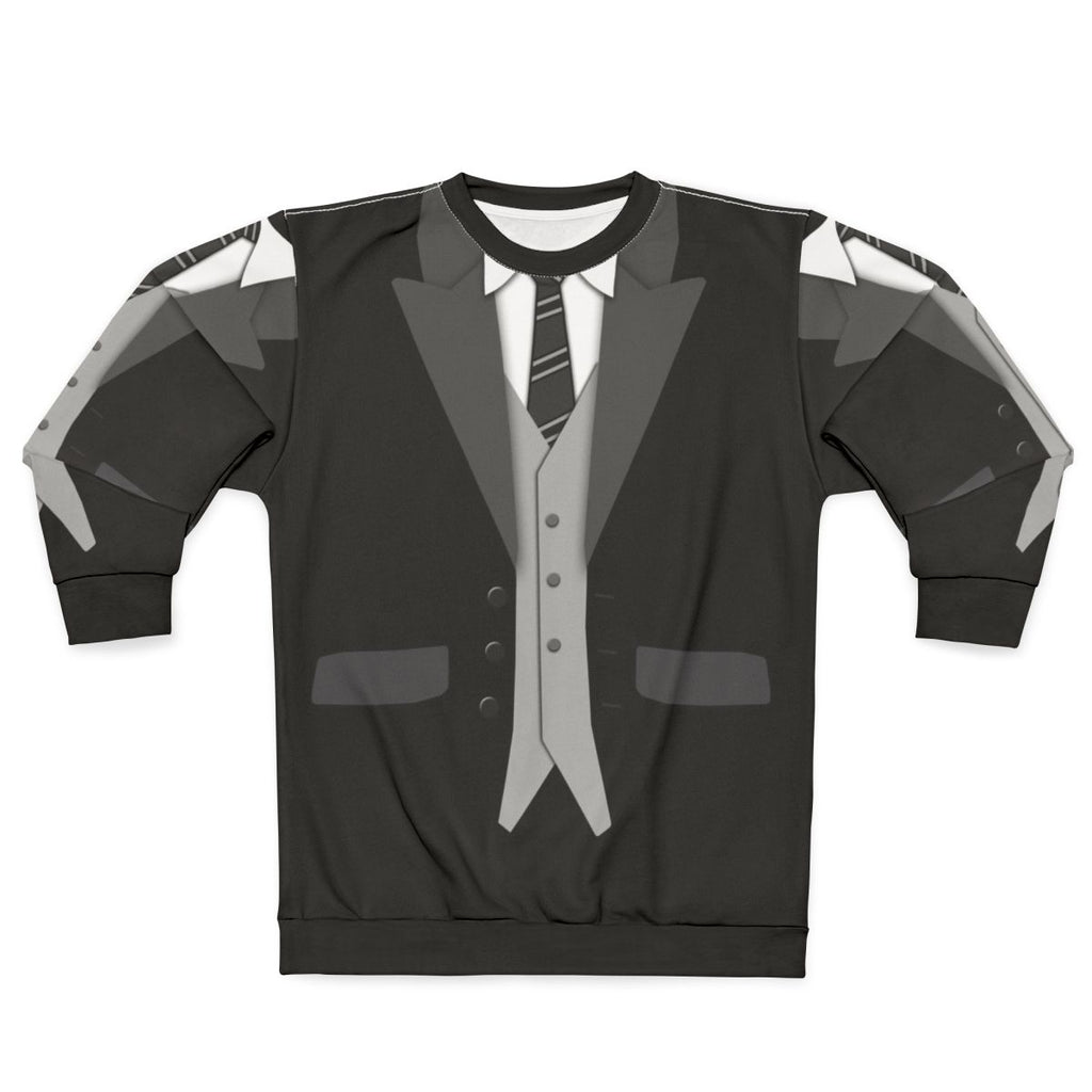 Black suit tie and vest sweatshirt for formal events and weddings
