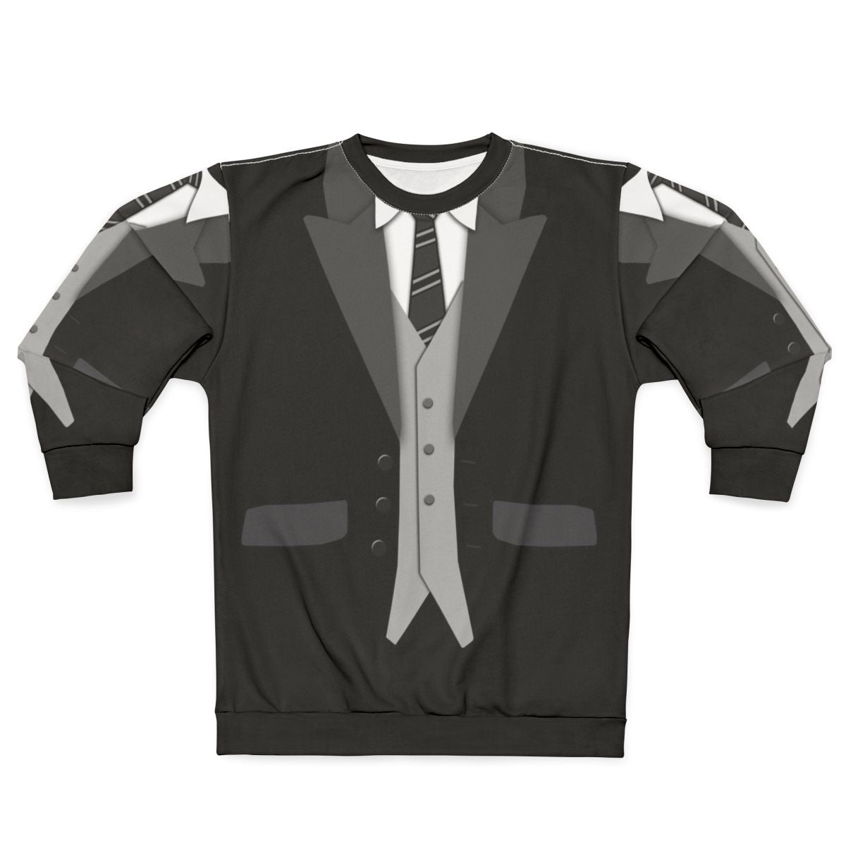 Black suit tie and vest sweatshirt for formal events and weddings