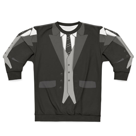 Black suit tie and vest sweatshirt for formal events and weddings
