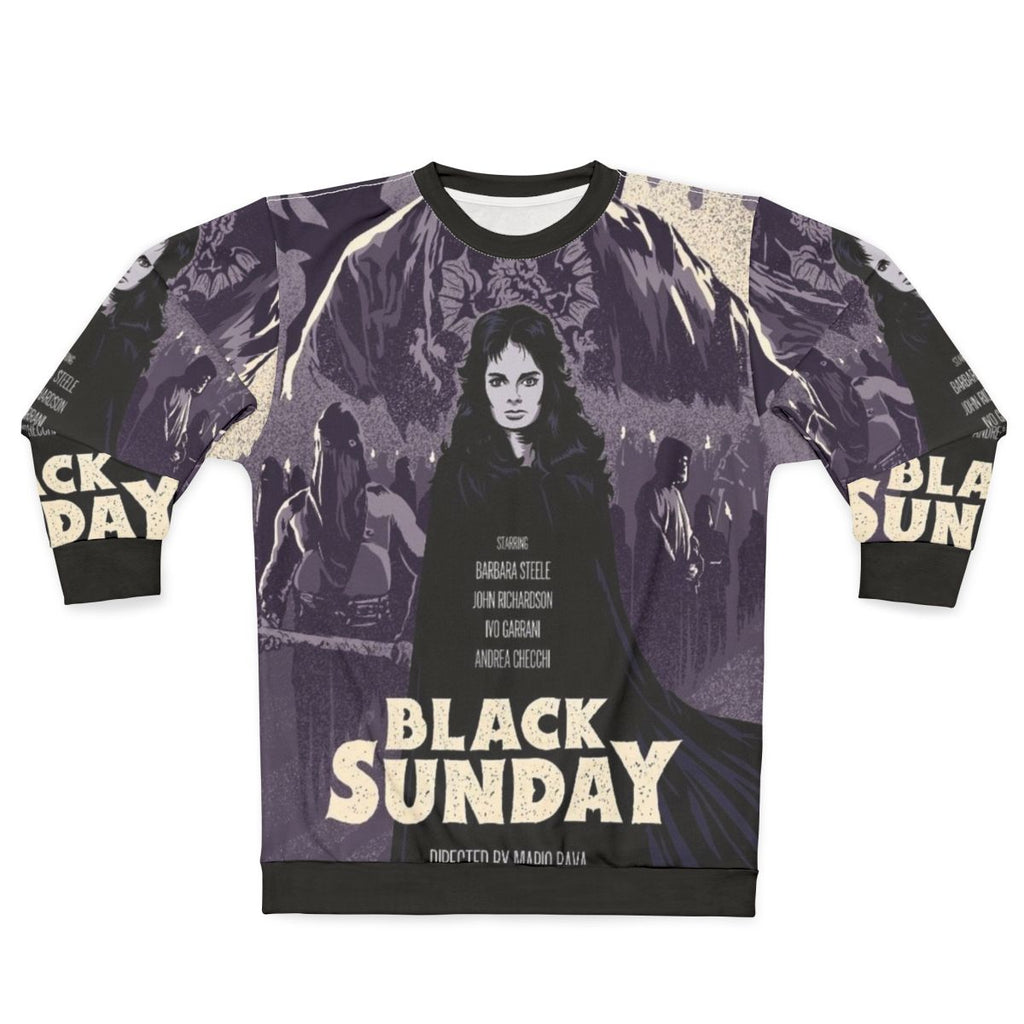 Black Sunday Horror Sweatshirt with Italian Gothic Horror Imagery