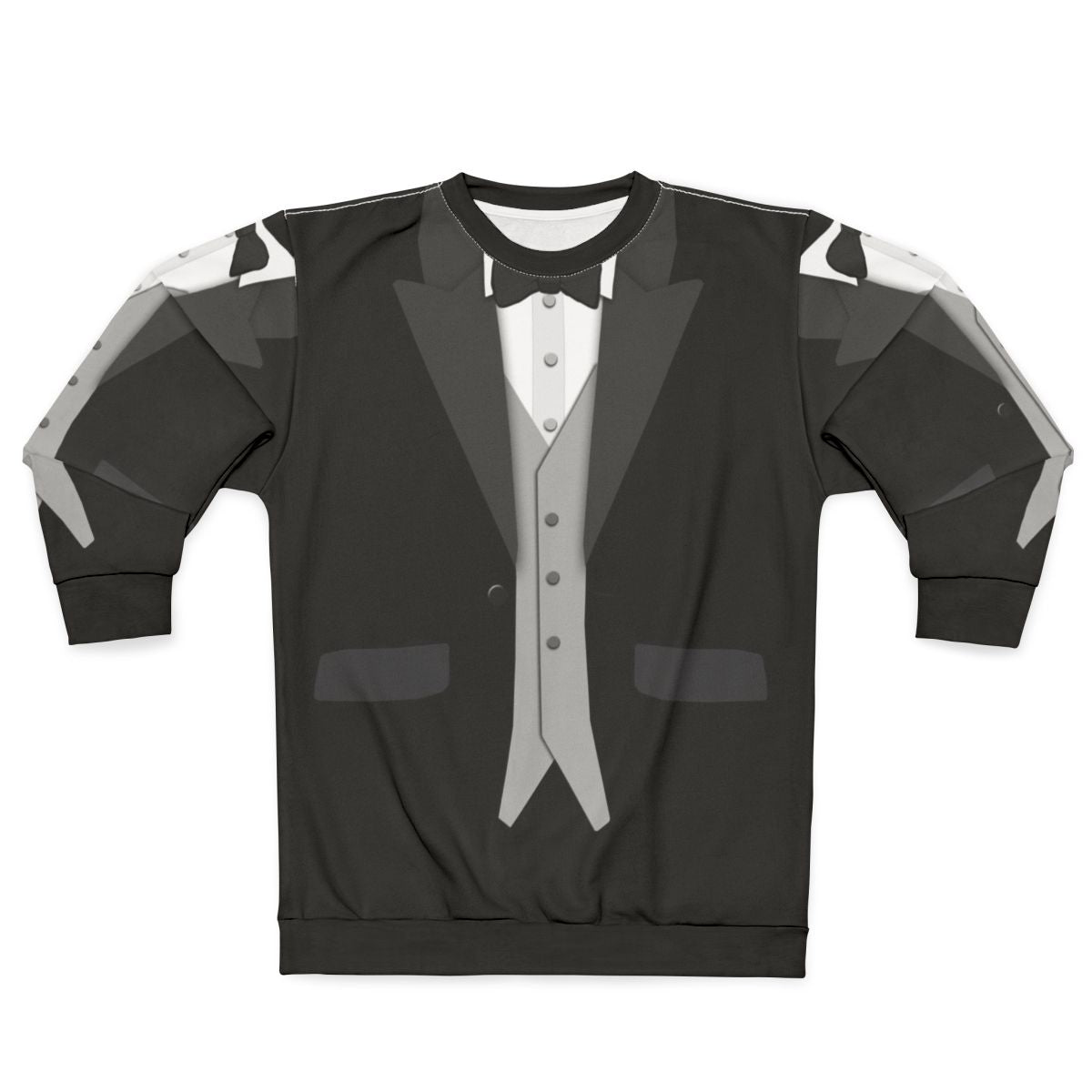 Black tuxedo bowtie formal sweatshirt