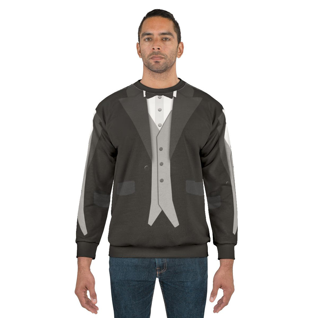 Black tuxedo bowtie formal sweatshirt
