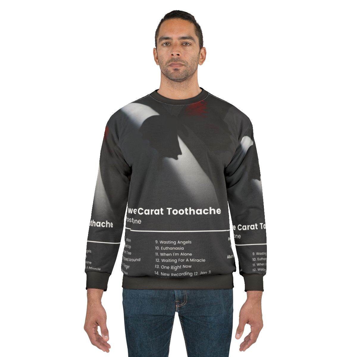 Black minimalist music vintage sweatshirt