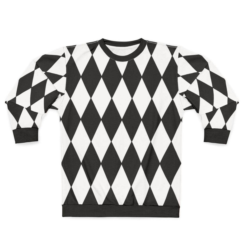 Black and white harlequin pattern sweatshirt