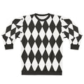Black and white harlequin pattern sweatshirt
