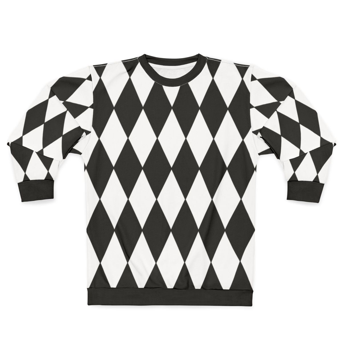 Black and white harlequin pattern sweatshirt