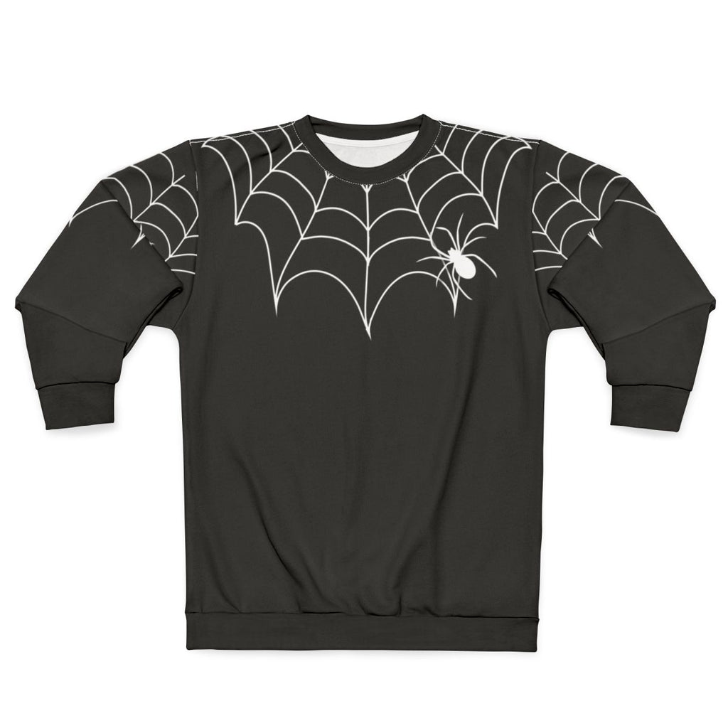 Black Widow Spider Web Collar Halloween Sweatshirt