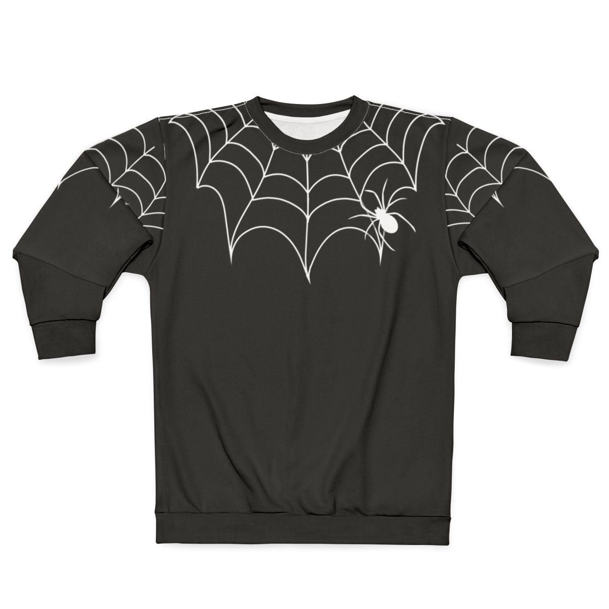 Black Widow Spider Web Collar Halloween Sweatshirt