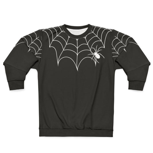 Black Widow Spider Web Collar Halloween Sweatshirt