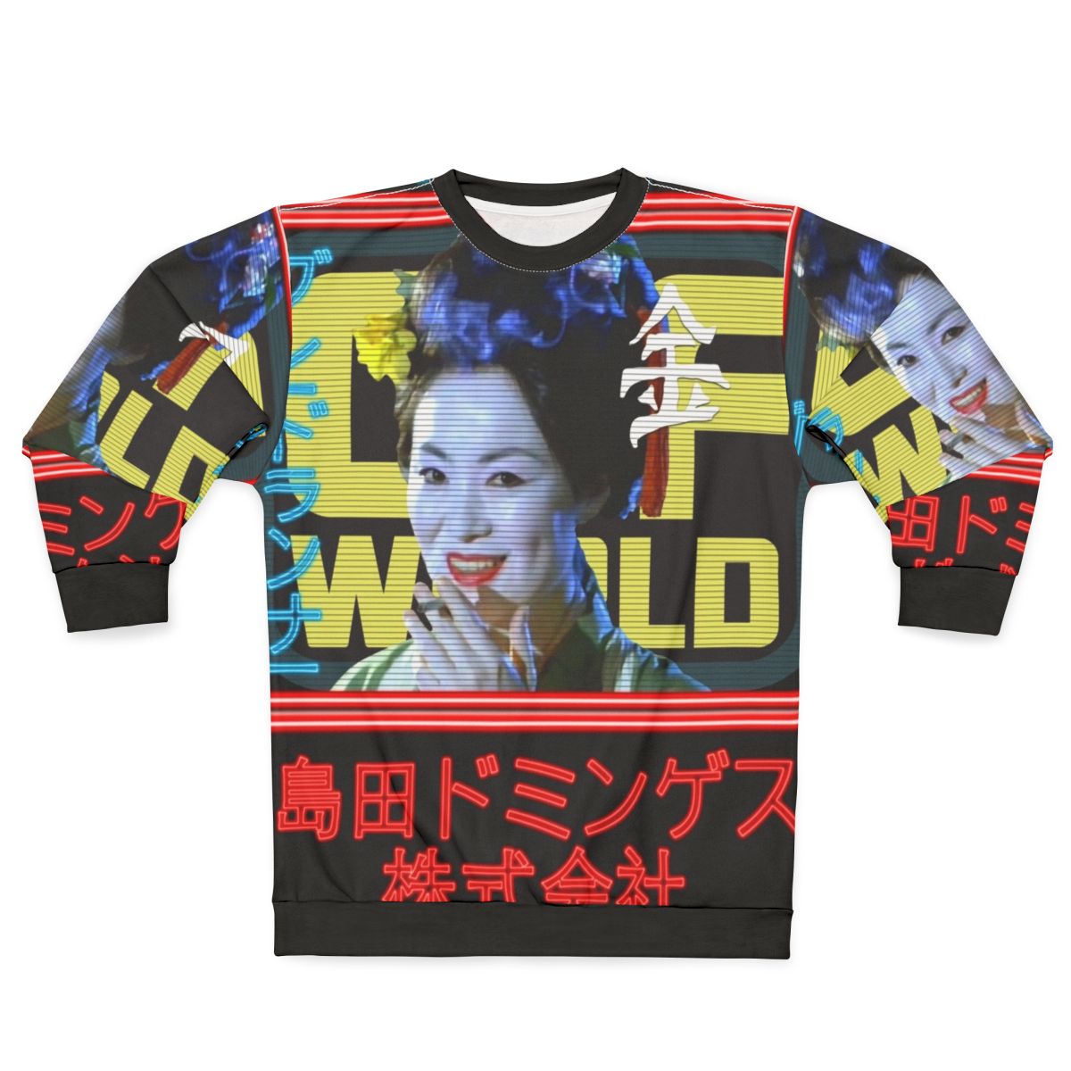 Blade Runner-inspired futuristic neon sweatshirt