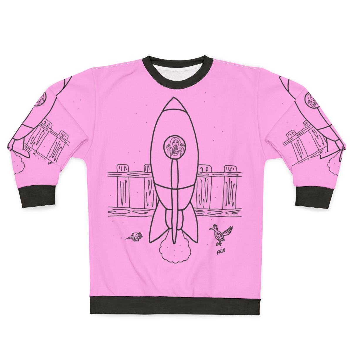 Blast Off Girls' Space Adventure Rocket Ship Sweatshirt