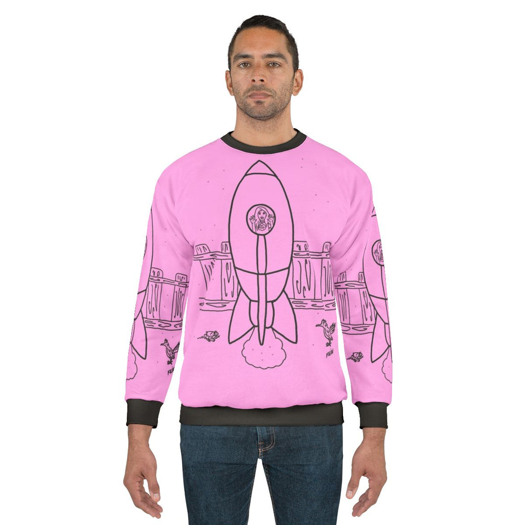Blast Off Girls' Space Adventure Rocket Ship Sweatshirt