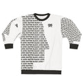 Black lives matter graphic on a white sweatshirt