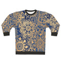 Blue and gold mandala pattern sweatshirt