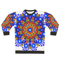 Blue and orange circles pattern sweatshirt