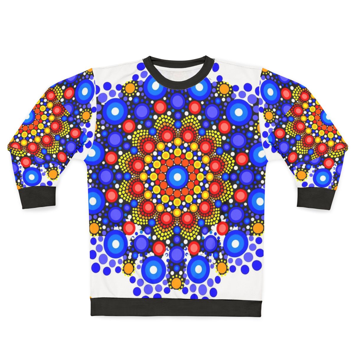 Blue and orange circles pattern sweatshirt
