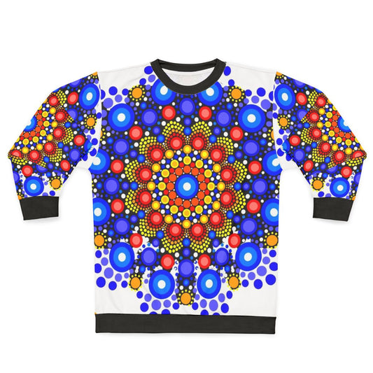 Blue and orange circles pattern sweatshirt