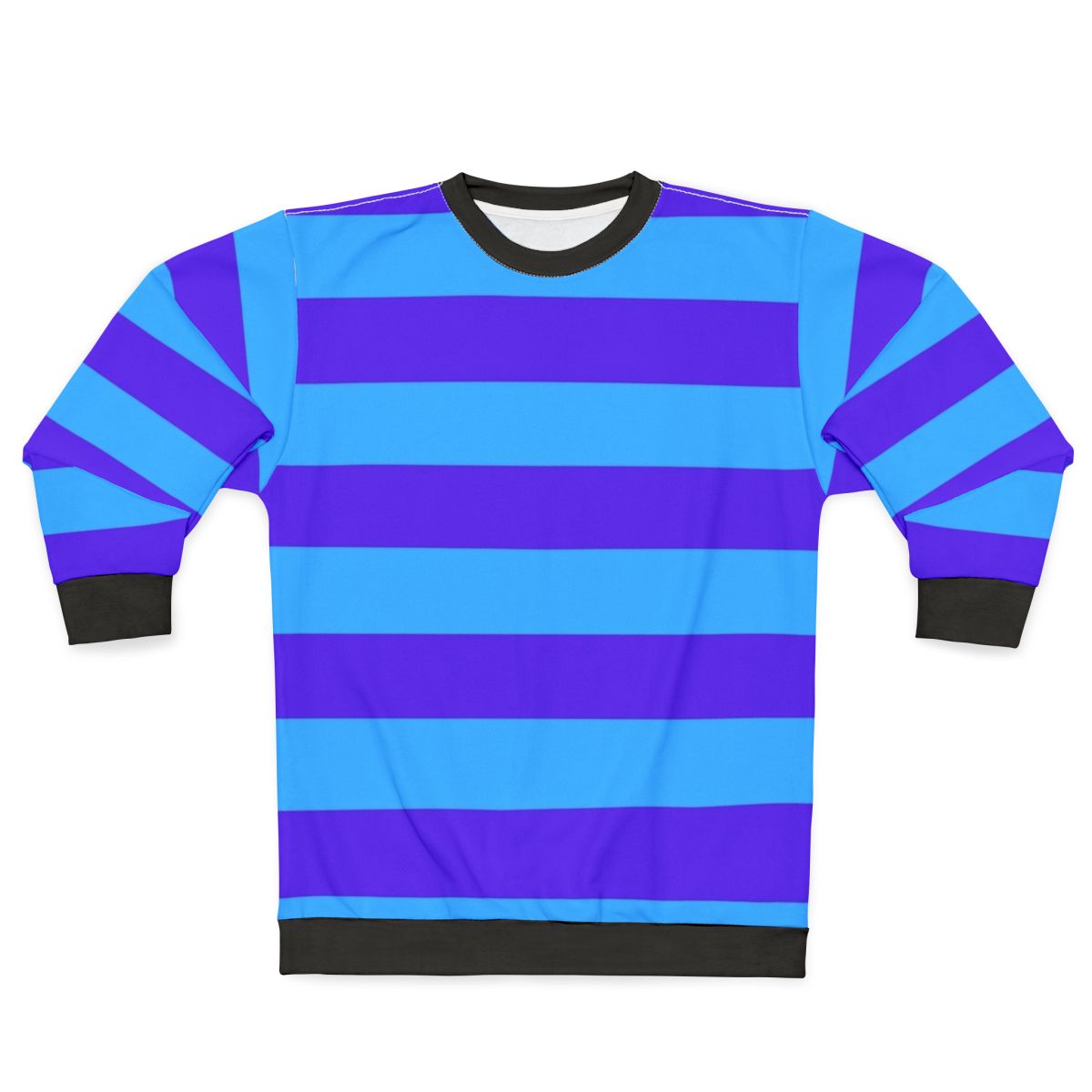 Blue and purple striped sweatshirt