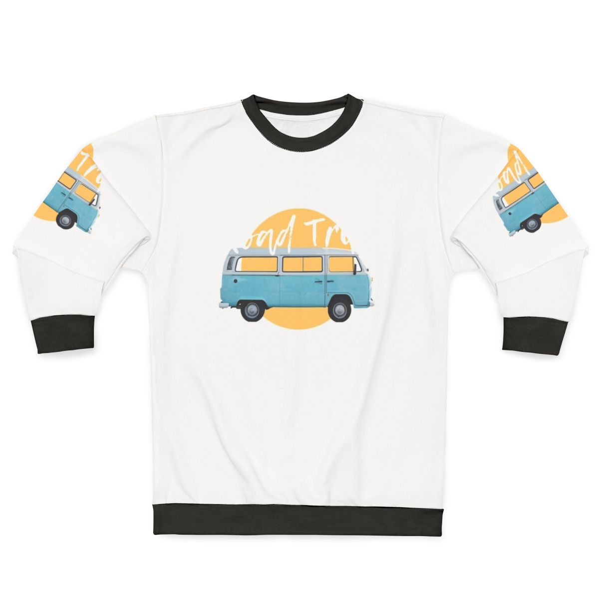 Blue and yellow sweatshirt for travel, lifestyle, and hobbies