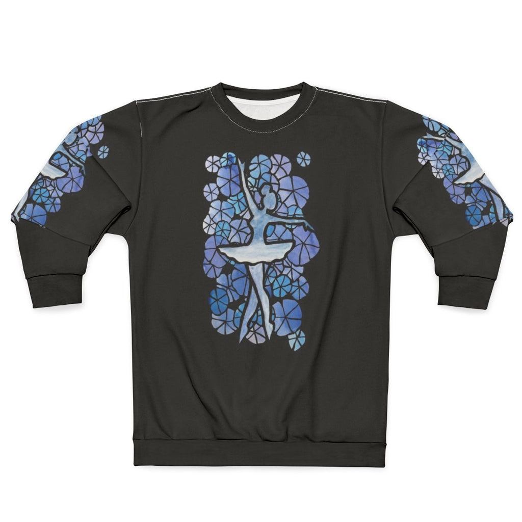 Blue ballerina sweatshirt for dancers and ballet enthusiasts
