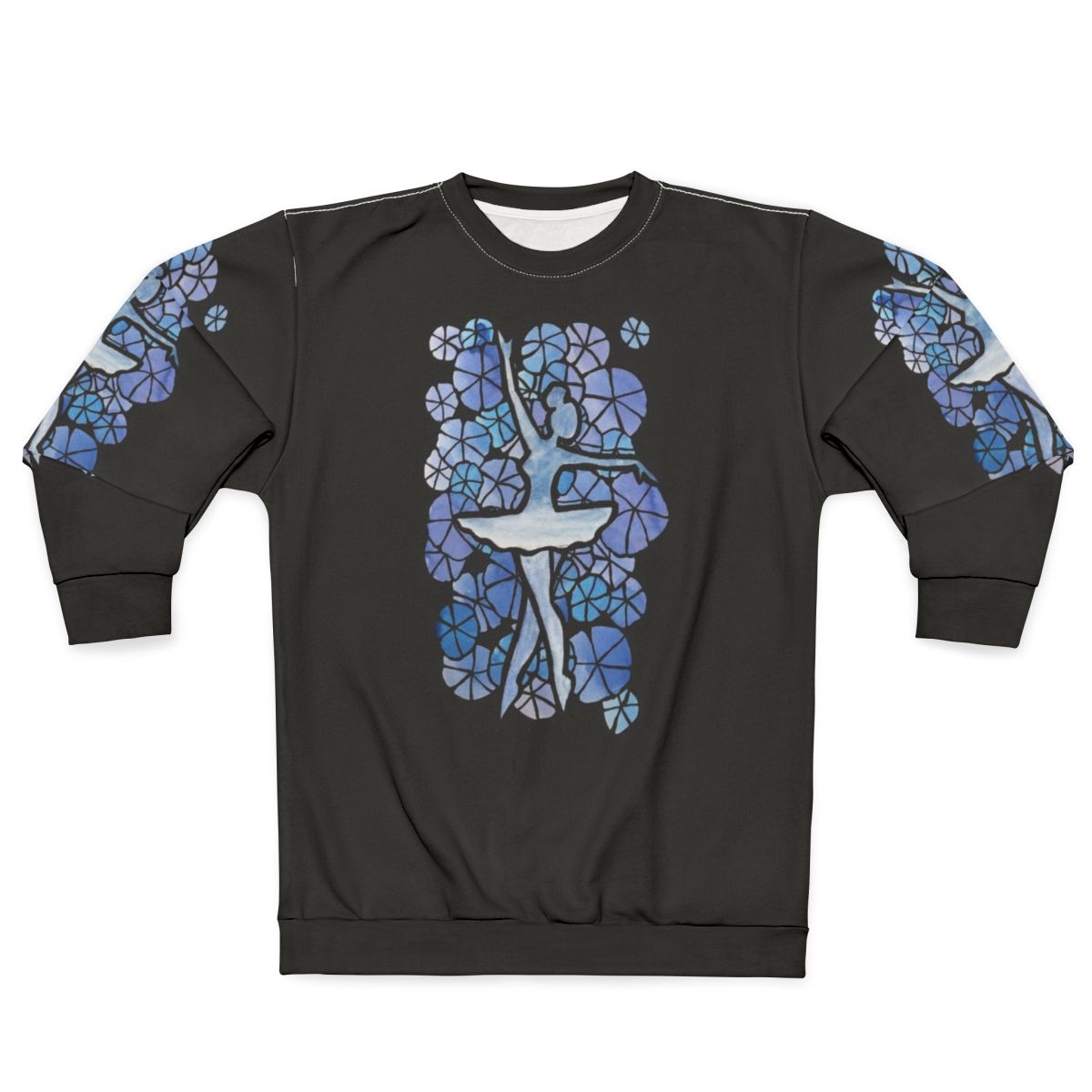 Blue ballerina sweatshirt for dancers and ballet enthusiasts