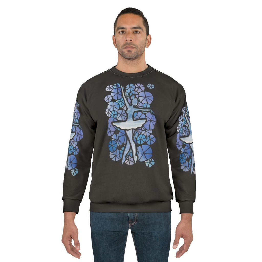 Blue ballerina sweatshirt for dancers and ballet enthusiasts
