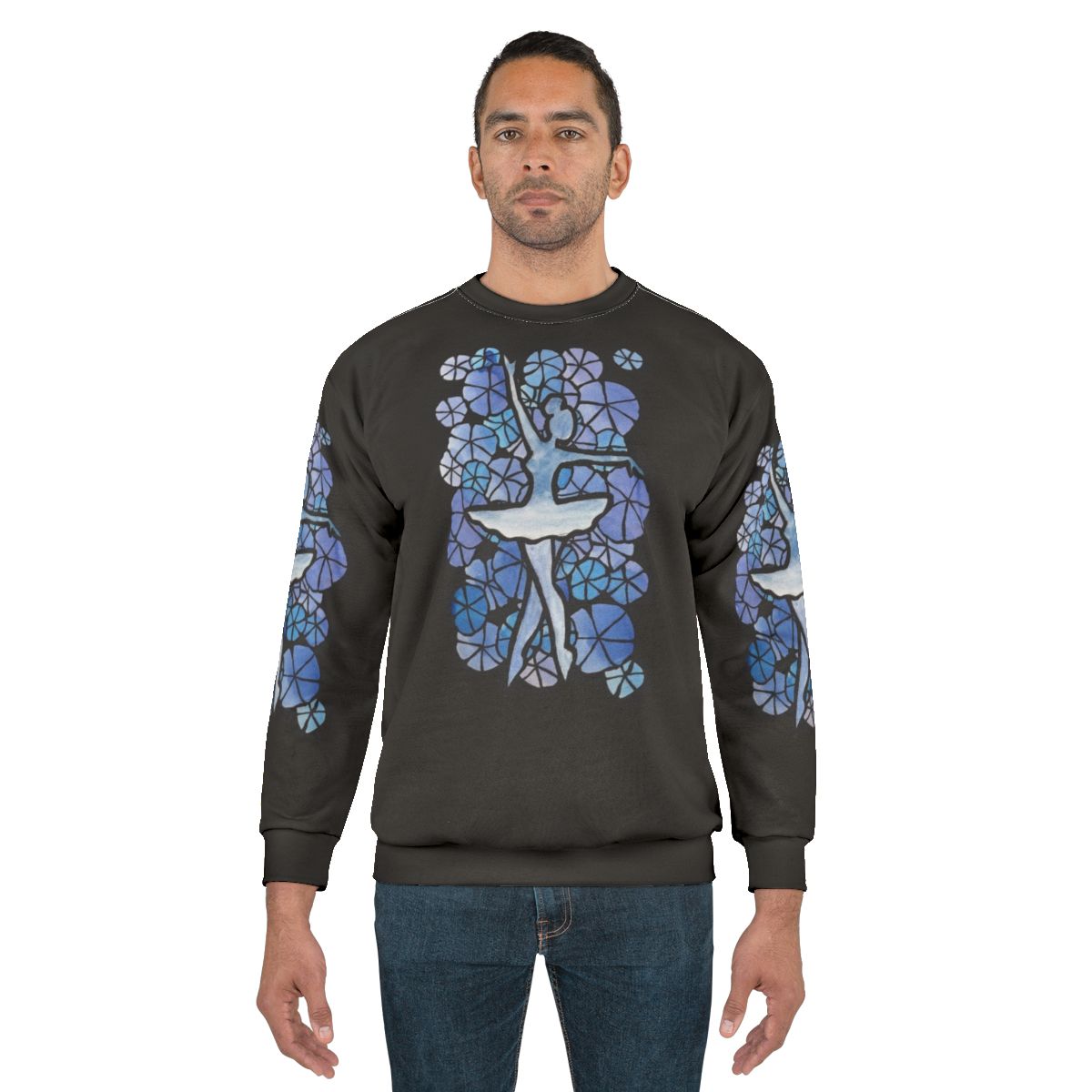 Blue ballerina sweatshirt for dancers and ballet enthusiasts
