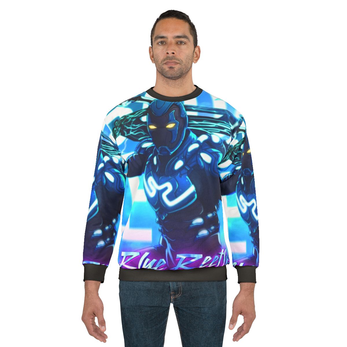Blue Beetle Superhero Sweatshirt with Jaime Reyes Design