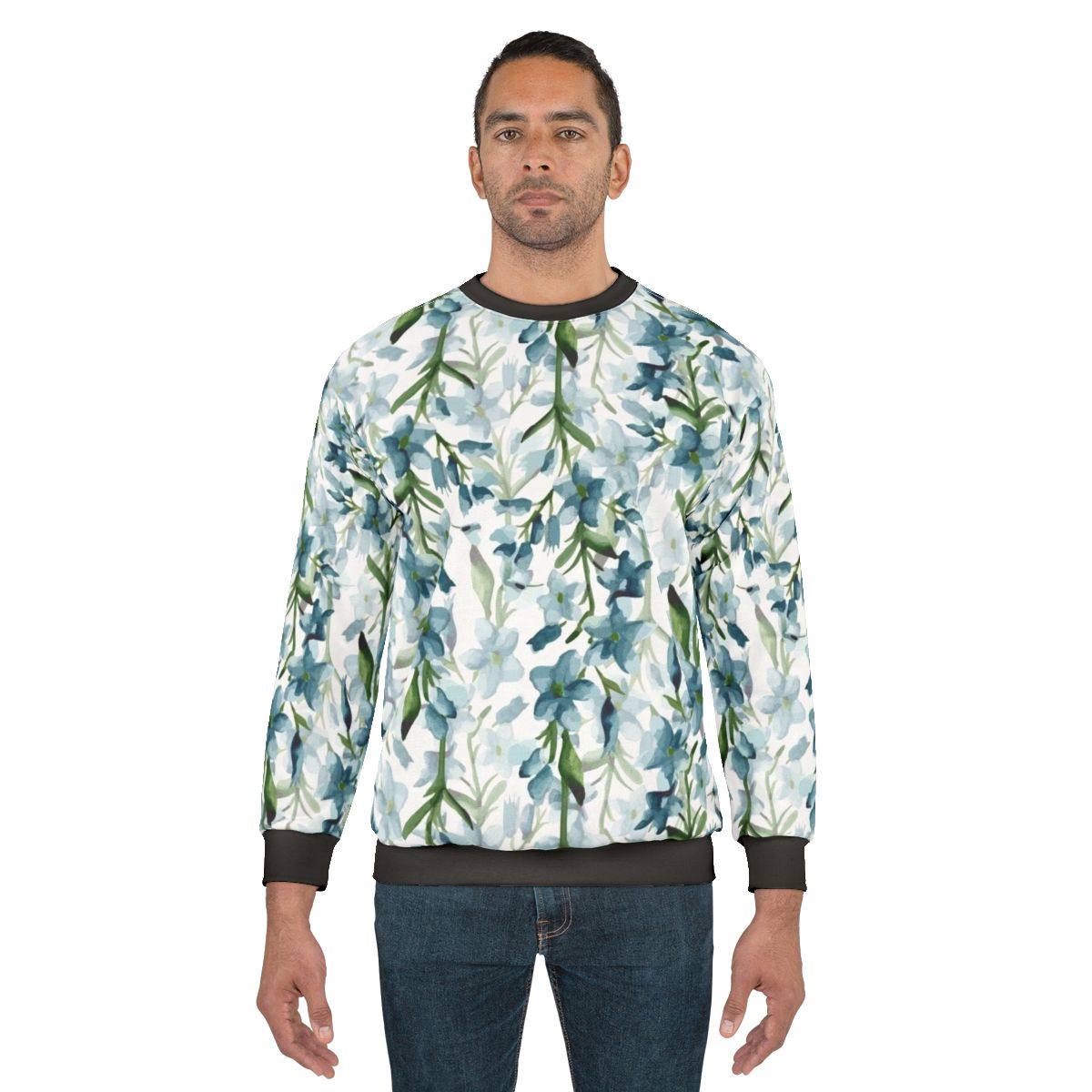 Blue Branches Watercolor Floral Sweatshirt