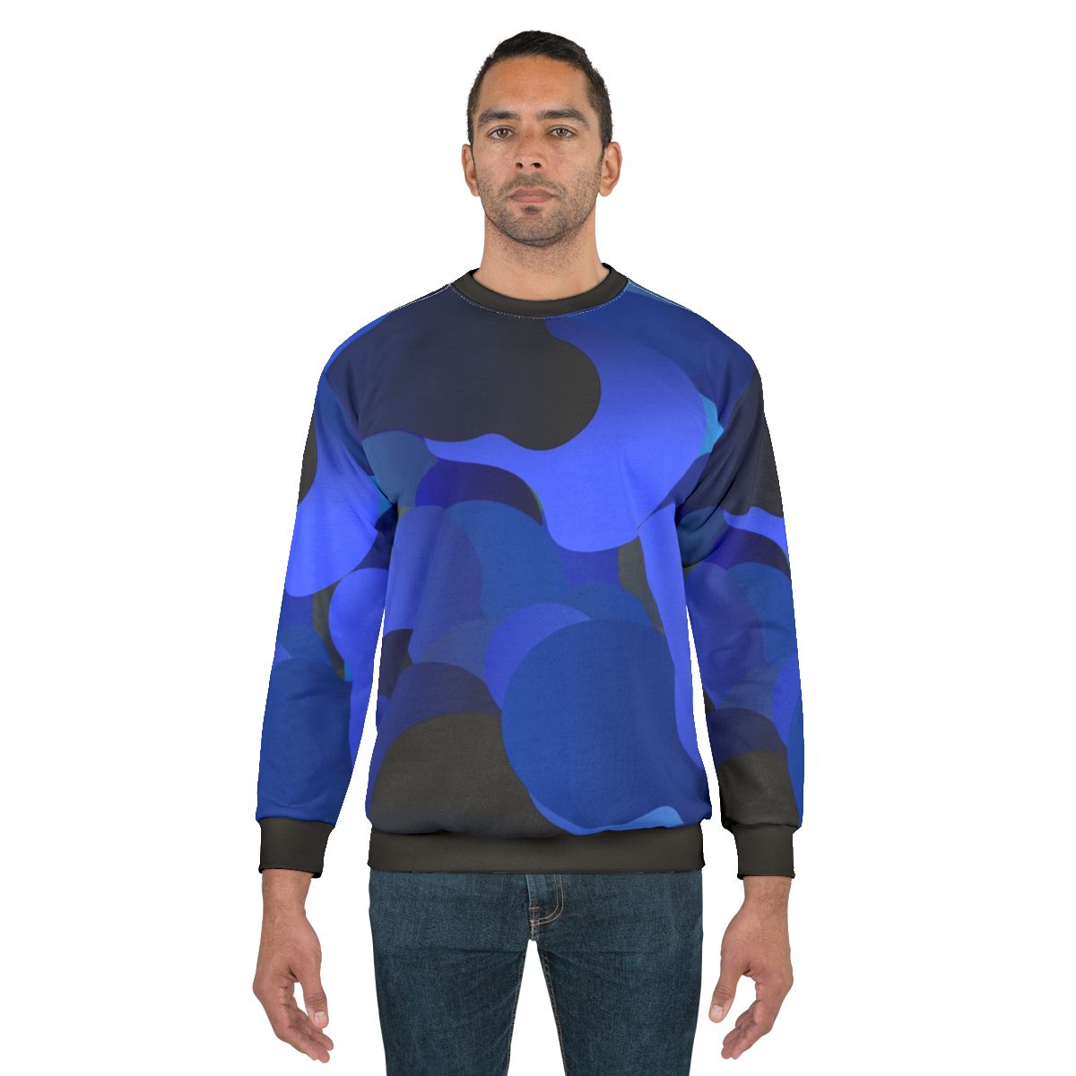 Blue camouflage pattern sweatshirt