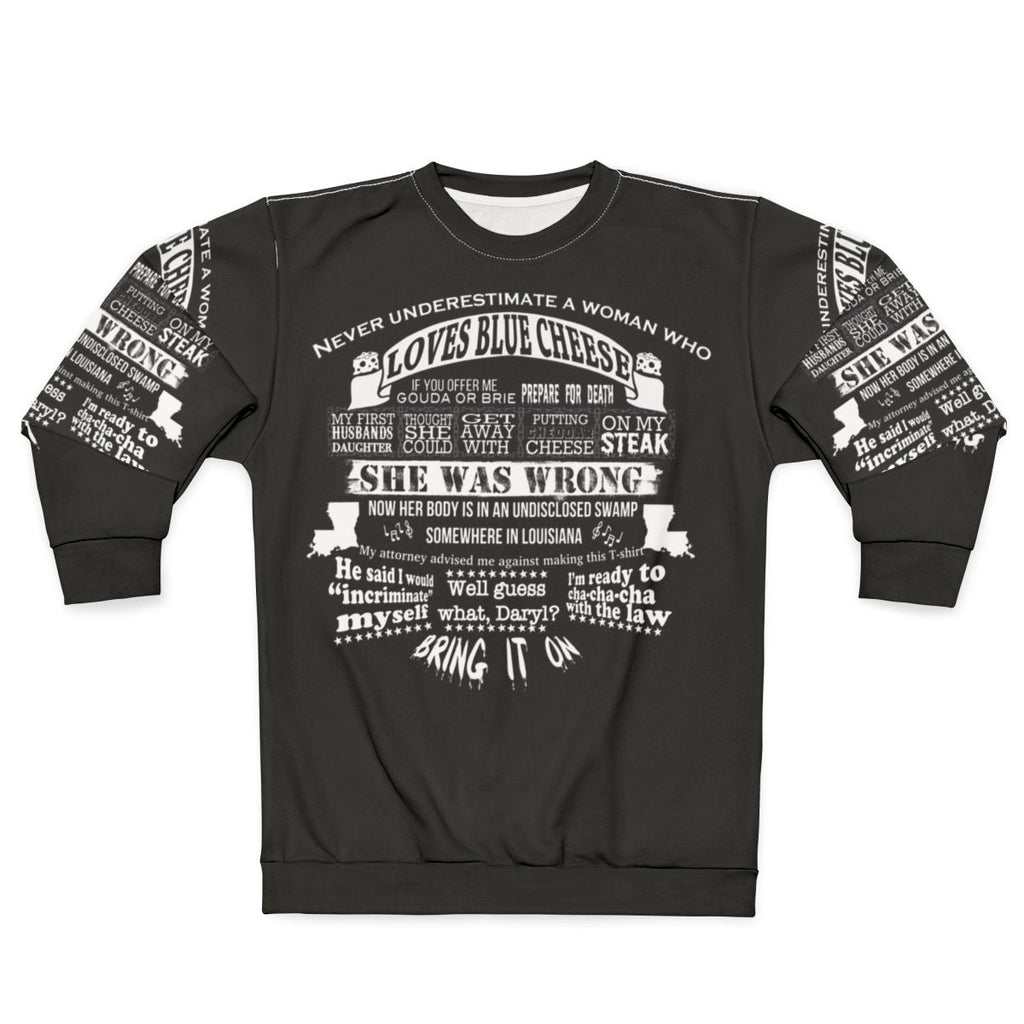 Blue cheese lover parody sweatshirt