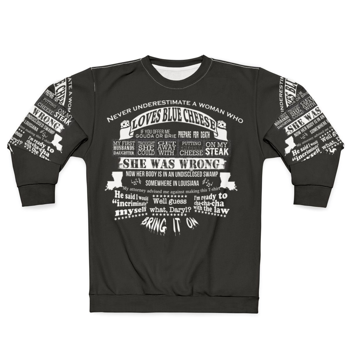 Blue cheese lover parody sweatshirt