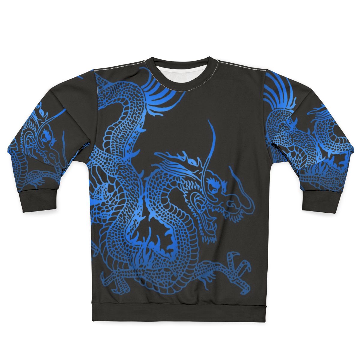 Blue Chinese Dragon Sweatshirt for Dragon Enthusiasts
