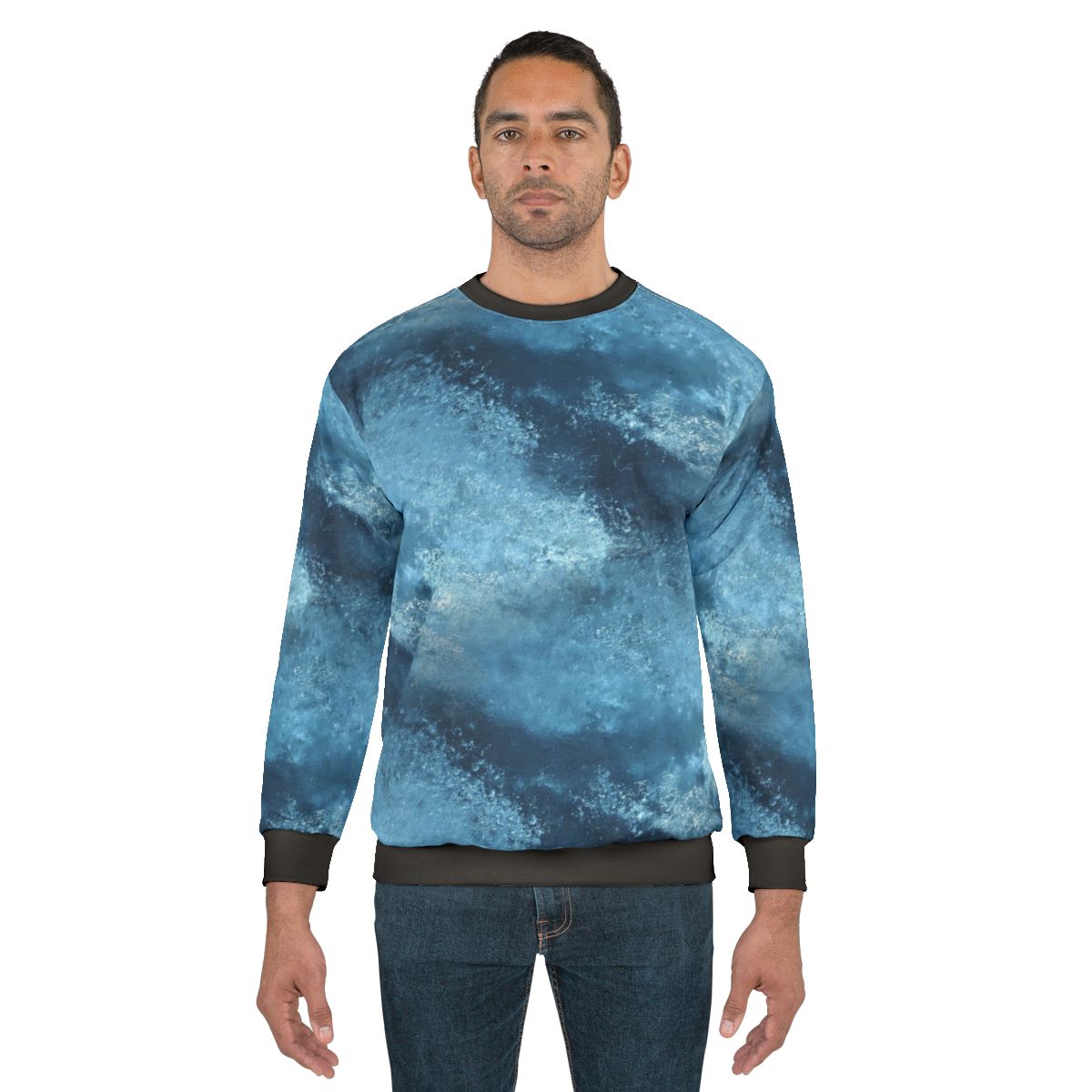 Vintage blue frost patterned sweatshirt